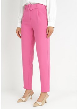 Różowe Spodnie Garniturowe z Paskiem Nemez ze sklepu Born2be Odzież w kategorii Spodnie damskie - zdjęcie 150897609