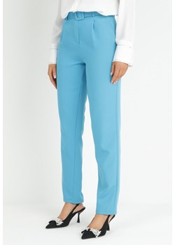 Niebieskie Spodnie Garniturowe z Paskiem Nemez ze sklepu Born2be Odzież w kategorii Spodnie damskie - zdjęcie 150897625