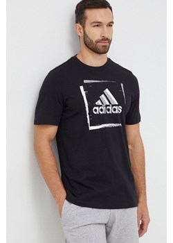 adidas t-shirt męski kolor czarny z nadrukiem ze sklepu ANSWEAR.com w kategorii T-shirty męskie - zdjęcie 150902559