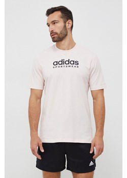 adidas t-shirt bawełniany kolor różowy z nadrukiem ze sklepu ANSWEAR.com w kategorii T-shirty męskie - zdjęcie 150902699