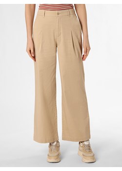 Marie Lund Spodnie Kobiety Bawełna piaskowy jednolity ze sklepu vangraaf w kategorii Spodnie damskie - zdjęcie 150906545
