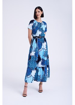 Sukienka maxi w odcieniach koloru niebieskiego ze sklepu Greenpoint.pl w kategorii Sukienki - zdjęcie 150909749