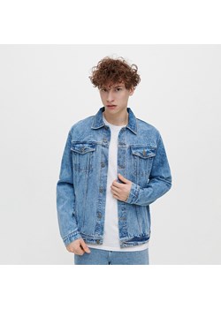 Niebieska kurtka jeansowa z efektem sprania - Granatowy ze sklepu House w kategorii Kurtki męskie - zdjęcie 150921469