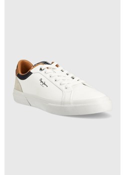 Pepe Jeans sneakersy Kenton Court kolor biały ze sklepu ANSWEAR.com w kategorii Trampki męskie - zdjęcie 150933785