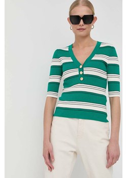 Morgan sweter damski kolor zielony lekki ze sklepu ANSWEAR.com w kategorii Swetry damskie - zdjęcie 150934136