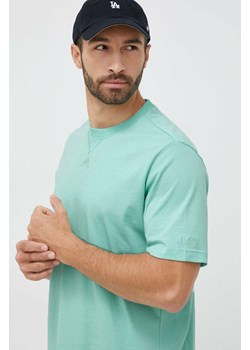 adidas t-shirt bawełniany kolor zielony gładki ze sklepu ANSWEAR.com w kategorii T-shirty męskie - zdjęcie 150934228