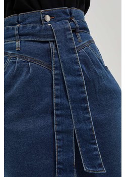 Jeansowa spódnica z wysokim stanem ze sklepu Moodo.pl w kategorii Spódnice - zdjęcie 150934365