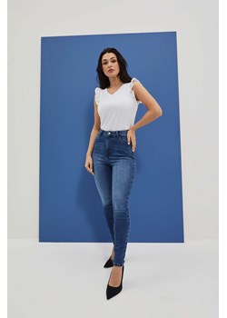 Jeansy skinny z wysokim stanem ze sklepu Moodo.pl w kategorii Jeansy damskie - zdjęcie 150934376
