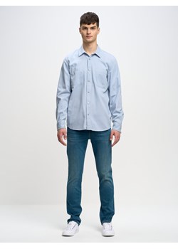 Koszula męska typu worker niebieska Gowis 401 ze sklepu Big Star w kategorii Koszule męskie - zdjęcie 150957876