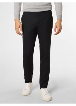 J.Lindeberg Męskie spodnie od garnituru modułowego Mężczyźni Slim Fit Sztuczne włókno granatowy wypukły wzór tkaniny ze sklepu vangraaf w kategorii Spodnie męskie - zdjęcie 151026487