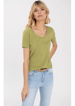 Klasyczny t-shirt damski w kolorze zielonym T-FANY, Kolor zielony, Rozmiar XS, Volcano ze sklepu Primodo w kategorii Bluzki damskie - zdjęcie 151032368