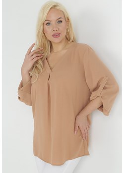 Beżowa Bluzka Linidas ze sklepu Born2be Odzież w kategorii Bluzki damskie - zdjęcie 151046307