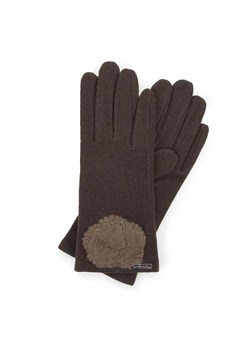 Damskie rękawiczki wełniane z rozetką ze sklepu WITTCHEN w kategorii Rękawiczki damskie - zdjęcie 151046597