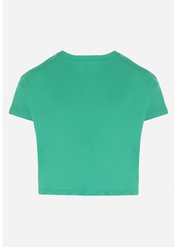 Zielona Bawełniana Koszulka z Krótkim Rękawem Norri ze sklepu Born2be Odzież w kategorii Bluzki dziewczęce - zdjęcie 151051787