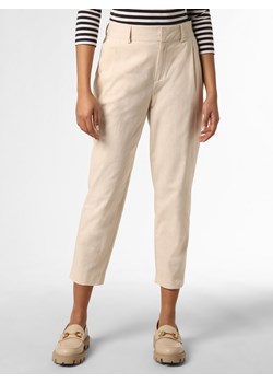 Apriori Spodnie z dodatkiem lnu Kobiety Bawełna beżowy jednolity ze sklepu vangraaf w kategorii Spodnie damskie - zdjęcie 151055729