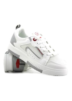 Sneakersy, buty sportowe damskie - CROSS JEANS  LL2R4011C, białe ze sklepu ulubioneobuwie w kategorii Buty sportowe damskie - zdjęcie 151055759