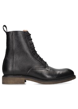 Czarne, męskie trzewiki Gavin wykonane ze skóry licowej, Konopka Shoes ze sklepu Konopka Shoes w kategorii Buty zimowe męskie - zdjęcie 151064528