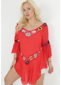 Czerwona Tunika Perpception ze sklepu Born2be Odzież w kategorii Bluzki damskie - zdjęcie 151079556