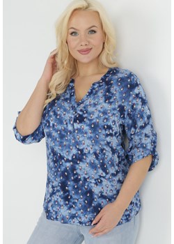 Niebieska Bluzka z Guzikami Rękawem 7/8 Saraiya ze sklepu Born2be Odzież w kategorii Bluzki damskie - zdjęcie 151093027