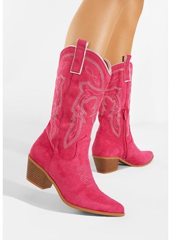 Różowe kozaki kowbojki damskie Texina ze sklepu Zapatos w kategorii Kozaki damskie - zdjęcie 151097169