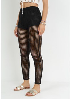 Czarne Szydełkowe Spodnie High Waist Tegan ze sklepu Born2be Odzież w kategorii Spodnie damskie - zdjęcie 151104098