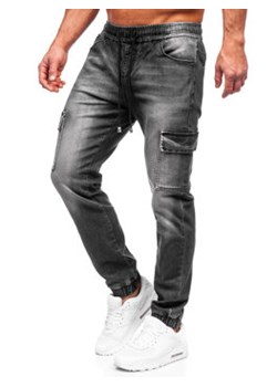 Czarne spodnie jeansowe joggery bojówki męskie Denley MP0131N ze sklepu Denley w kategorii Jeansy męskie - zdjęcie 151107465