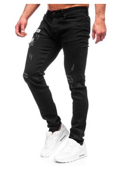 Czarne spodnie jeansowe męskie slim fit Denley E7838 ze sklepu Denley w kategorii Jeansy męskie - zdjęcie 151107468