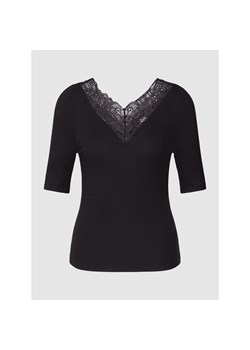 T-shirt z dekoltem w serek model ‘Elle’ ze sklepu Peek&Cloppenburg  w kategorii Bluzki damskie - zdjęcie 151110859