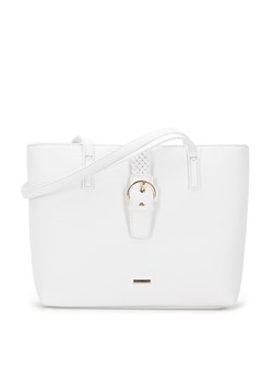 Torebka shopperka z paskiem z plecionki biała ze sklepu WITTCHEN w kategorii Torby Shopper bag - zdjęcie 151111199