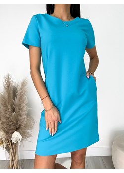 Niebieska Sukienka z Kieszeniami ze sklepu ModnaKiecka.pl w kategorii Sukienki - zdjęcie 151115966