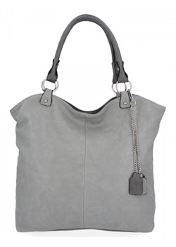 Torebka Damska Shopper Bag XL firmy Hernan Jasno Szara ze sklepu torbs.pl w kategorii Torby Shopper bag - zdjęcie 151120075
