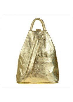 Zgrabny plecak skórzany złoto jasne lekki ze sklepu melon.pl w kategorii Plecaki - zdjęcie 151127407