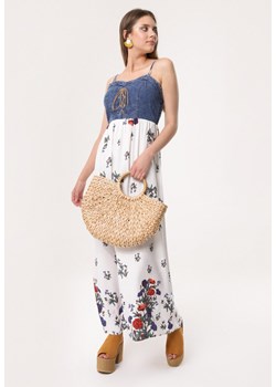 Niebiesko-Biała Sukienka Chatterbox ze sklepu Born2be Odzież w kategorii Sukienki - zdjęcie 151140685