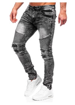 Czarne spodnie jeansowe męskie slim fit Denley E7820 ze sklepu Denley w kategorii Jeansy męskie - zdjęcie 151144915