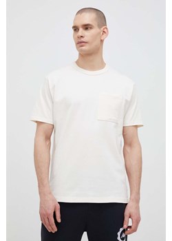 New Balance t-shirt bawełniany kolor beżowy gładki ze sklepu ANSWEAR.com w kategorii T-shirty męskie - zdjęcie 151145876