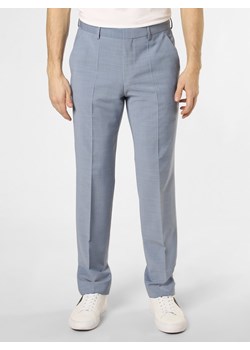 BOSS Męskie spodnie od garnituru modułowego Mężczyźni Regular Fit wełna ze strzyży jasnoniebieski wypukły wzór tkaniny ze sklepu vangraaf w kategorii Spodnie męskie - zdjęcie 151147347