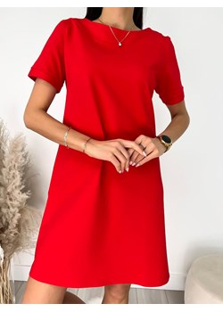 Czerwona Klasyczna Sukienka ze sklepu ModnaKiecka.pl w kategorii Sukienki - zdjęcie 151331105