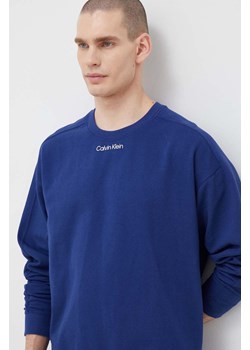 Calvin Klein Performance bluza dresowa CK Athletic kolor niebieski gładka ze sklepu ANSWEAR.com w kategorii Bluzy męskie - zdjęcie 151339798