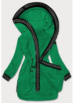 Cienka kurtka damska z ozdobną lamówką zielona (B8141-82) ze sklepu goodlookin.pl w kategorii Kurtki damskie - zdjęcie 151811675
