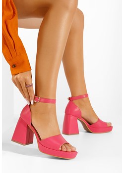 Fuksjowe sandały na obcasie Alexaria ze sklepu Zapatos w kategorii Sandały damskie - zdjęcie 151814869