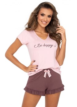 Piżama damska Be Happy 1/2 pudrowa, Kolor róż pudrowy, Rozmiar XL, Donna ze sklepu Intymna w kategorii Piżamy damskie - zdjęcie 151932699