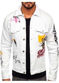 Biała jeansowa kurtka męska Denley G118 ze sklepu Denley w kategorii Kurtki męskie - zdjęcie 151935807