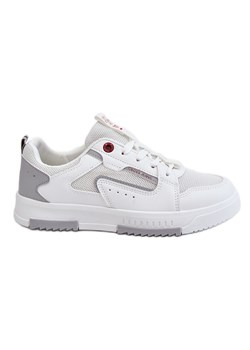 Damskie Niskie Sneakersy Cross Jeans LL2R4011C Białe szare ze sklepu ButyModne.pl w kategorii Buty sportowe damskie - zdjęcie 151944828