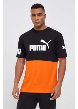 Puma t-shirt bawełniany kolor pomarańczowy wzorzysty ze sklepu ANSWEAR.com w kategorii T-shirty męskie - zdjęcie 152020969