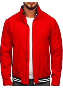 Czerwona kurtka męska przejściowa z chowanym kapturem Denley 5M3101 ze sklepu Denley w kategorii Kurtki męskie - zdjęcie 152031876