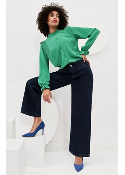Damskie jeansy dzwony z wysokim stanem w kolorze granatowym 4006 NAVY, Kolor granatowy, Rozmiar XL, Moodo ze sklepu Primodo w kategorii Jeansy damskie - zdjęcie 152147106