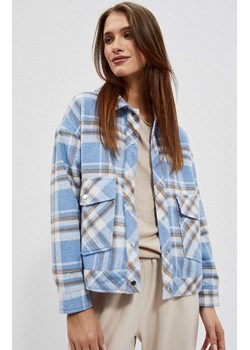 Damska koszulowa kurtka w kratę 4005, Kolor niebieski, Rozmiar M, Moodo ze sklepu Primodo w kategorii Kurtki damskie - zdjęcie 152147166