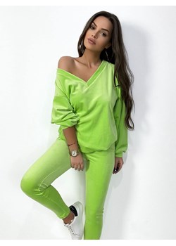 BLUZA WELUROWA W SEREK ONE SIZE POLSKI PRODUCENT MIELCZARKOWSKI -  SELEDYN ze sklepu STYLOWO w kategorii Bluzy damskie - zdjęcie 152156508