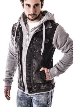Przejściowa kurtka jeansowa 801 szara ze sklepu Risardi w kategorii Kurtki męskie - zdjęcie 152206095