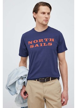 North Sails t-shirt bawełniany kolor granatowy z nadrukiem ze sklepu ANSWEAR.com w kategorii T-shirty męskie - zdjęcie 152210455